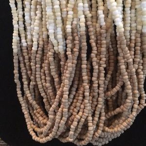 18 inch beaded necklace Beautiful White tan beige